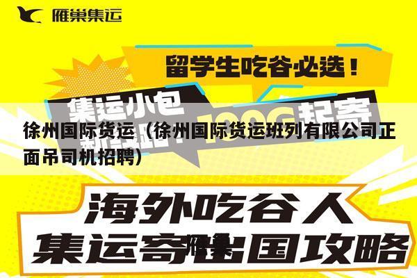 徐州国际货运（徐州国际货运班列有限公司正面吊司机招聘）